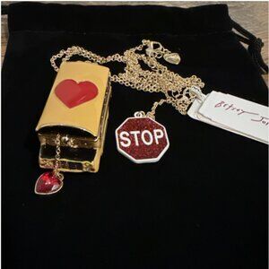 Betsey Johnson Gold Tone Yellow School Bus NWT